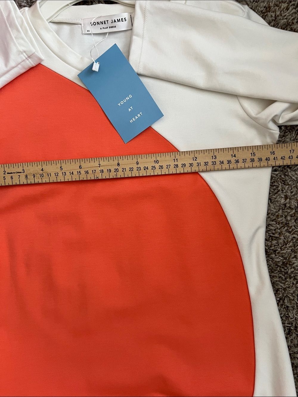 NWT Sonnet James A Play Dress Doutzen in Pale Orange and Cream Size XS - Picture 11 of 13